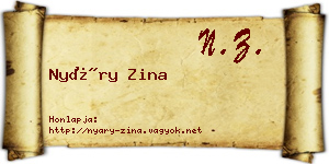 Nyáry Zina névjegykártya